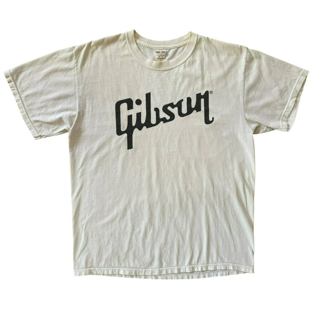 Vintage JERZEES Gibson Guitar ONKYO Stereo T shirt Mens M L 1990s Y2K RARE!